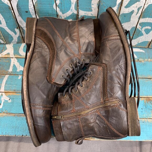 VTG GBX Mens Boots Sz 12 Brown Leather Cap Toe Lace Up main image 6